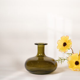 Vase bottle vert olive H 12cm
