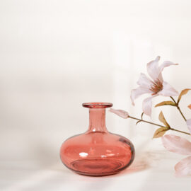 Vase bottle rose H 12cm