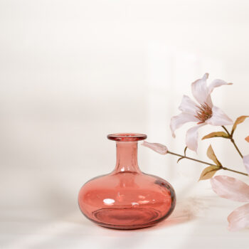 Vase bottle rose H 12cm
