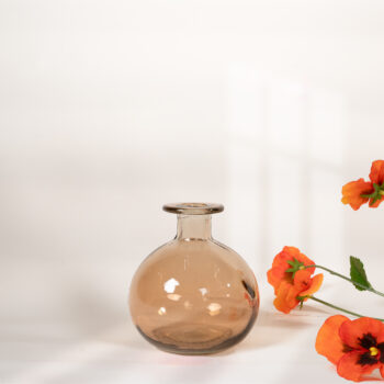 Vase round bottle ambré H 12cm
