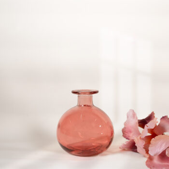 Vase round bottle rose H 12cm