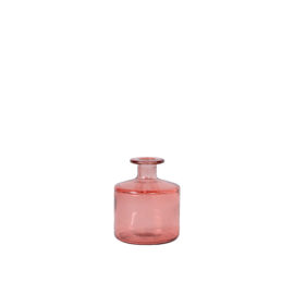 Vase square bottle rose H 12cm