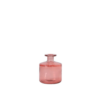 Vase square bottle rose H 12cm