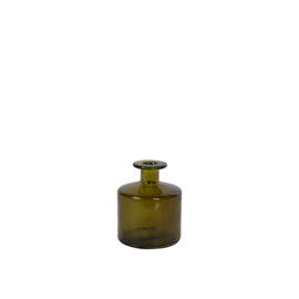 Vase square bottle vert olive H 12cm