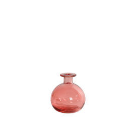 Vase round bottle rose H 12cm