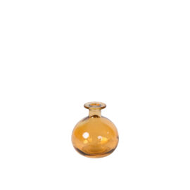 Vase round bottle miel H 12cm