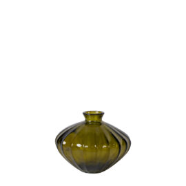Vase Etnico vert olive H 14cm