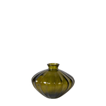 Vase Etnico vert olive H 14cm