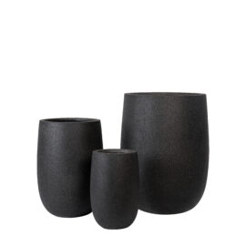 Pot palm sandblasted noir