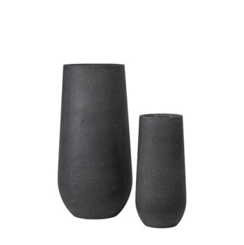 Pot palm élancé sandblasted noir – Image 2