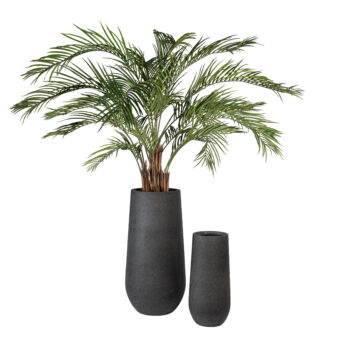 Pot palm élancé sandblasted noir