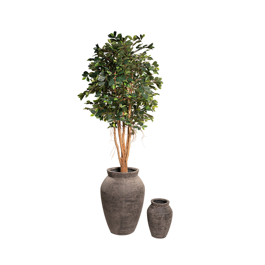 Pot Jarre élancé noir cendré pour plante artifcie Pot Jarre élancé noir cendré pour plante artifcie