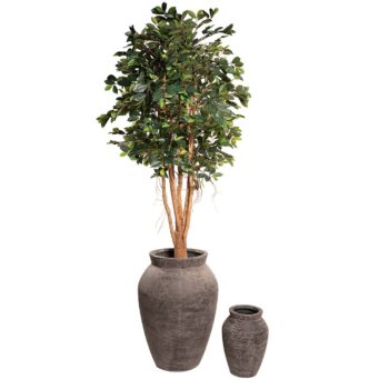 Pot Jarre élancé noir cendré pour plante artifcie