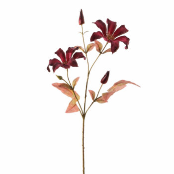 Clematis Burgundy L 65 cm Fleur artificielle en soie