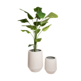 Pot cuve sandy white pour plante d'intérieur