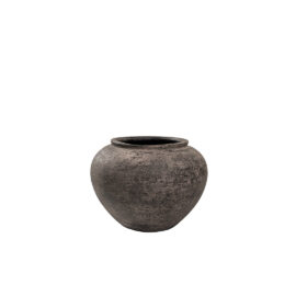Pot jarre noir cendré pour plante d'intérieur