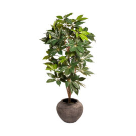 Pot jarre noir cendré pour plante d'intérieur