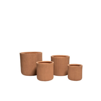Pot Œuf Terra à rainures finition brute pour plante d'intérieur
